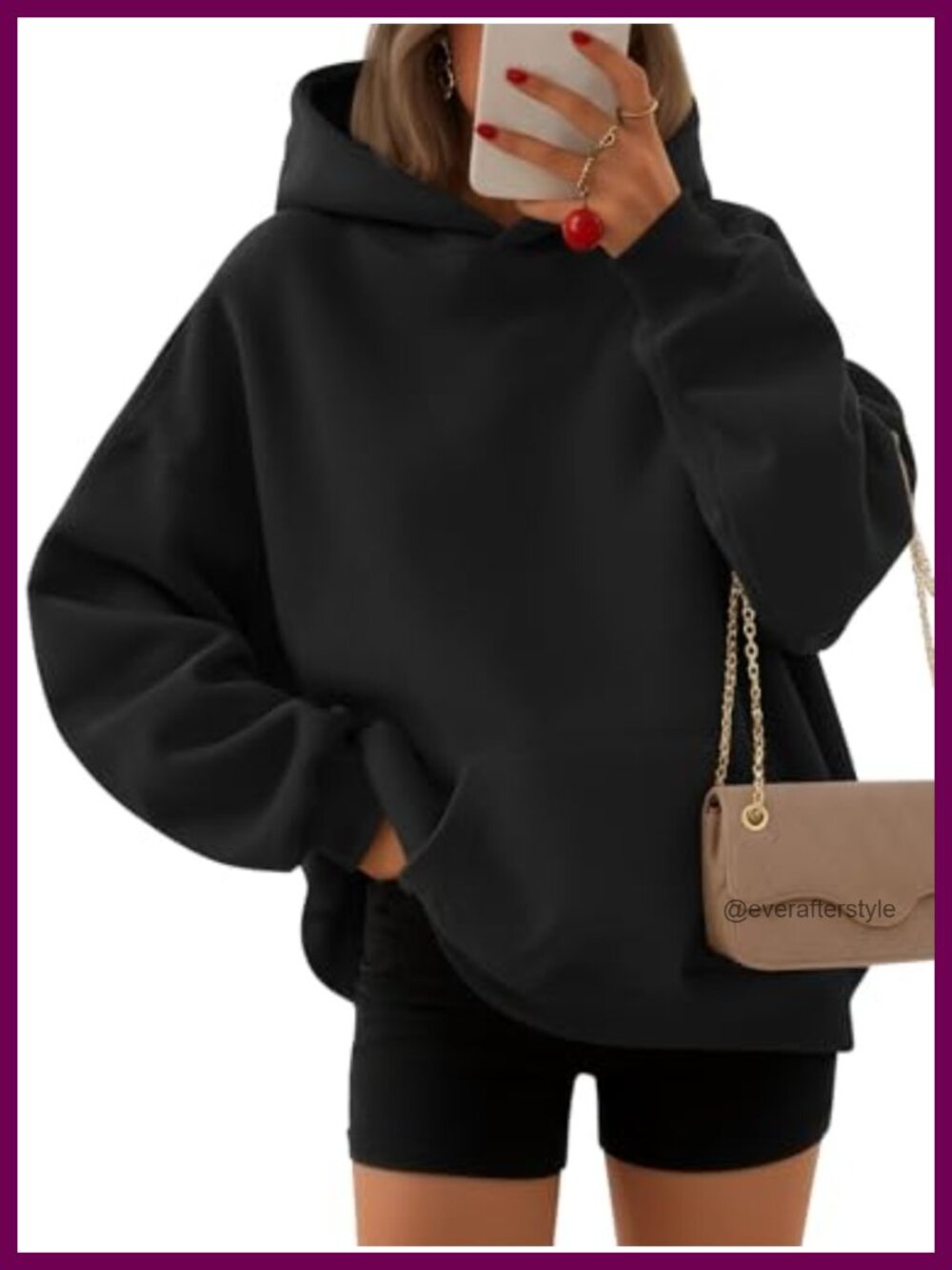 Oversized Fleece Hoodie Sweatshirt Cotton Polyester Pullover